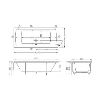 Акриловая ванна VitrA Neon 52540001000  180x80 см